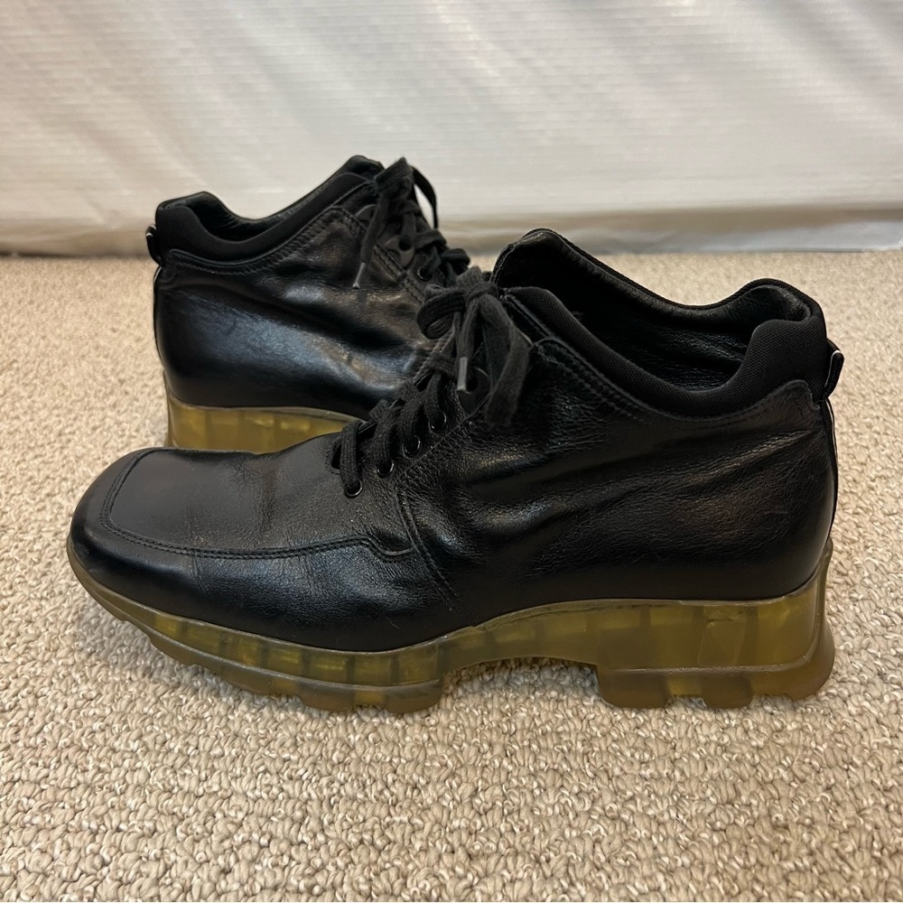Nine West Italy R-Stant Lace Up Leather Shoes Women Sz 9 EU 39 Heeled Square Toe